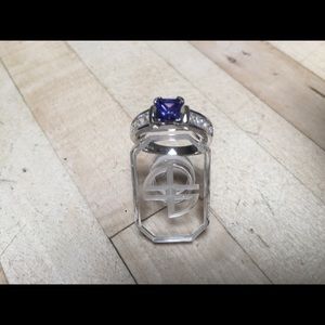 Lot of silver rings-citrine, tanzanite, apatite